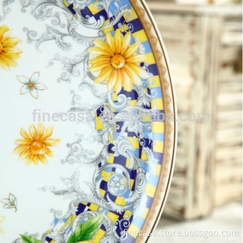10.5 Inches Elegant Fine New Bone China Charger Plates Wholesale